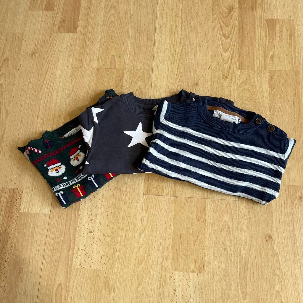 3 Truien maat 86/92, inclusief kersttrui, Kinderen en Baby's, Babykleding | Maat 86, Gebruikt, Jongetje of Meisje, Truitje of Vestje