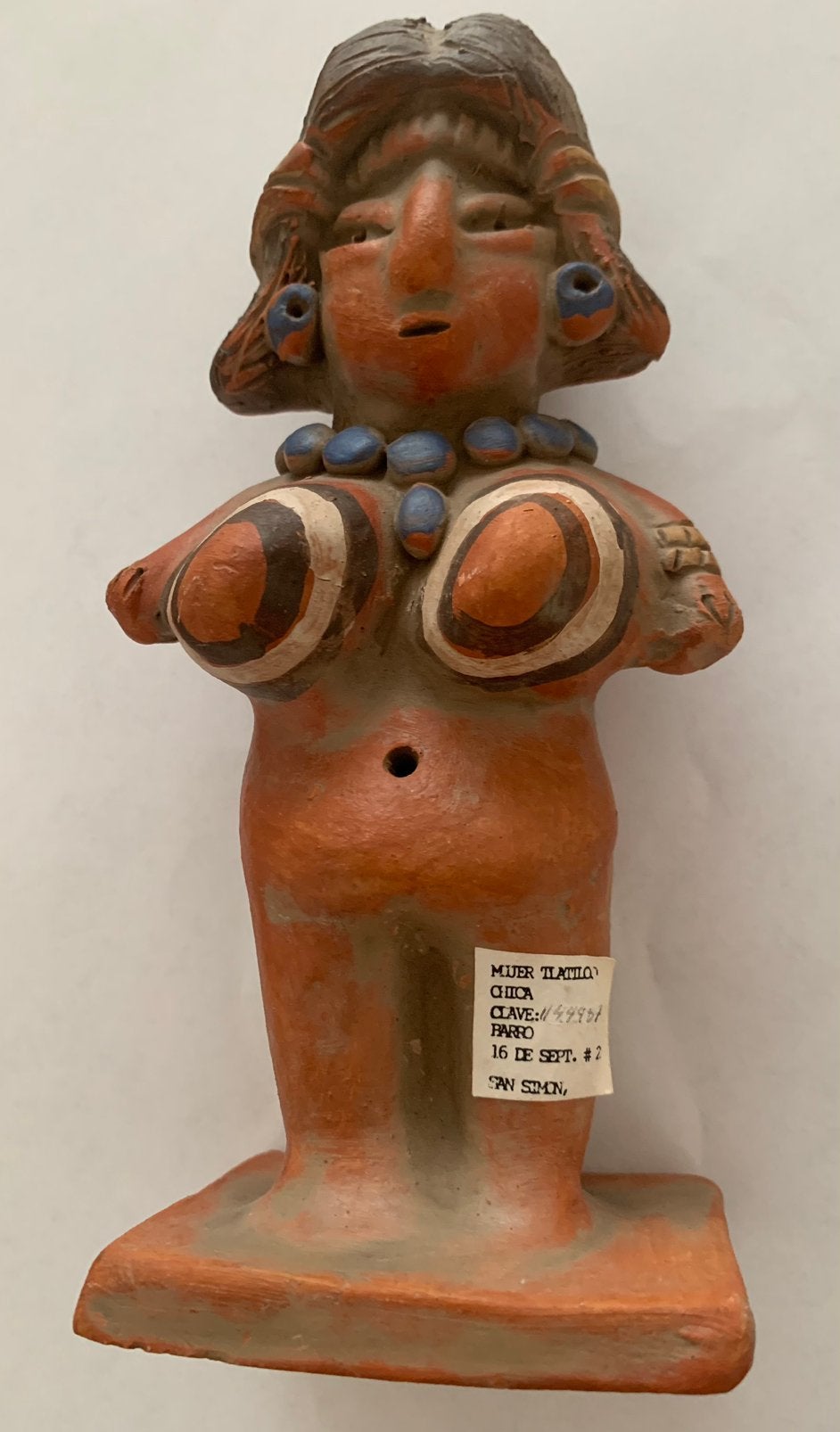 Erotisch blote vrouw terracotta beeldje - Tlatilco Colombia, Ophalen of Verzenden, Beeld, Steen/keramiek, Handgemaakt