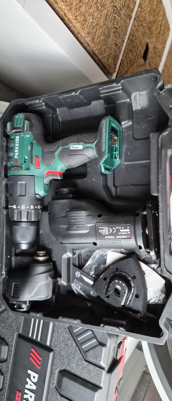 Parkside Accu Boor- en Schroefmachine met Multitool Set, Gebruikt, Variabele snelheid, Ophalen of Verzenden, Boor- en Schroefmachine