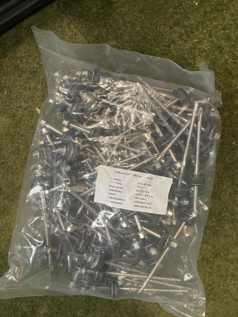 Golfplaatschroeven Eternit, met ring en EPDM afdichting, Doe-het-zelf en Verbouw, Ophalen, 100 tot 250 mm, Schroeven, Nieuw