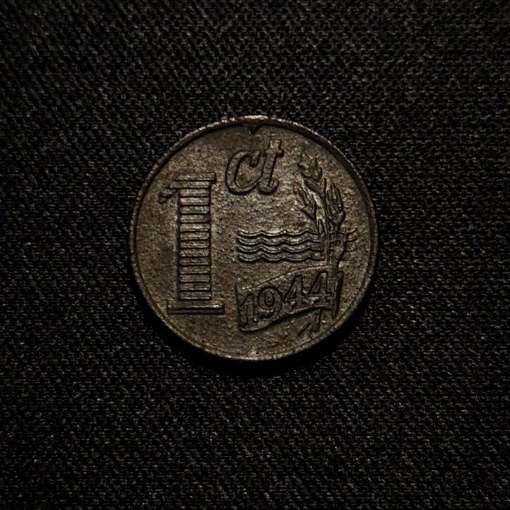 1 cent 1944 zink, Postzegels en Munten, Munten | Nederland, Verzenden, Koningin Wilhelmina, 1 cent, Losse munt