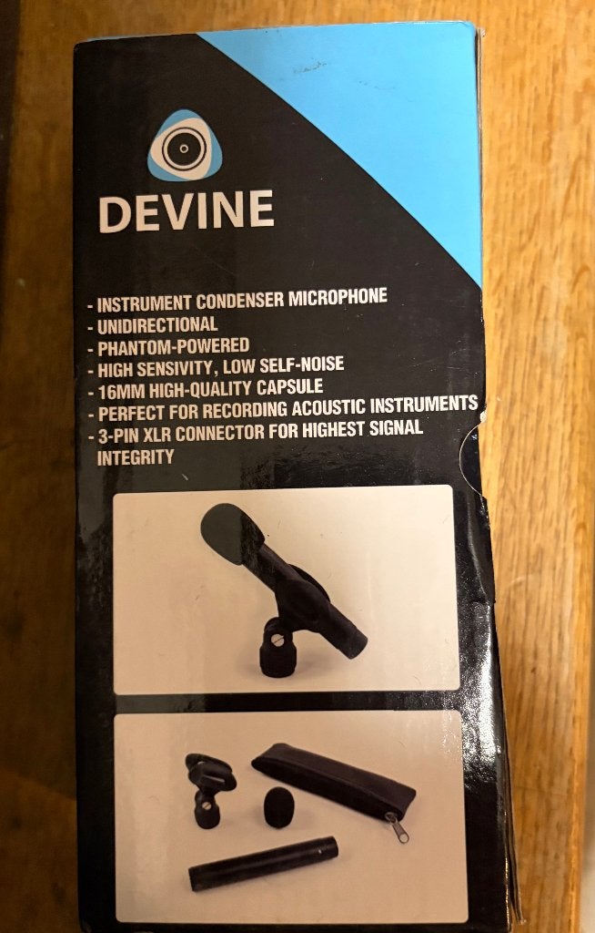 Devine SM-100 Condensator Microfoon € 17,50   3st. € 45,00, Ophalen of Verzenden, Gebruikt, Instrumentmicrofoon