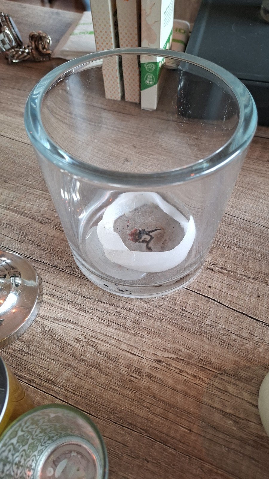 Glazen windlicht, Ophalen, Windlicht, Gebruikt, Meerkleurig