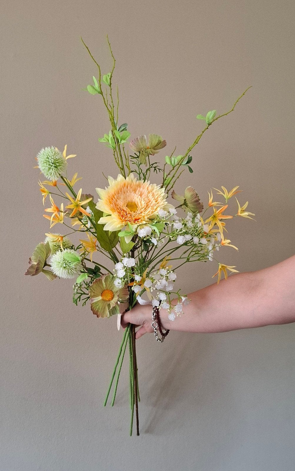 Zijden bloemen boeket, Binnen, Nieuw, Ophalen of Verzenden, Wit