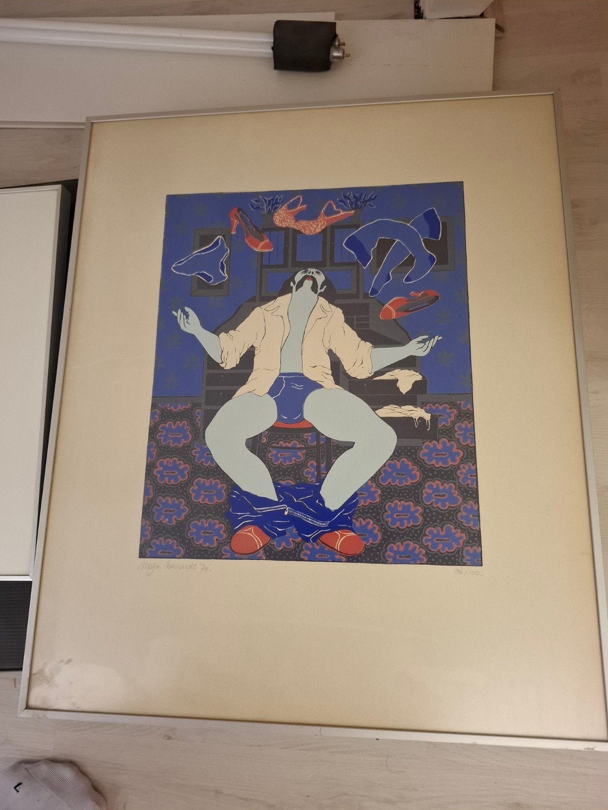 Vintage Litho/Zeefdruk 1974 - Maja Lekhardt (86/100), Gelimiteerde oplage, Lithografie, Ophalen, Personages en Fantasiefiguren