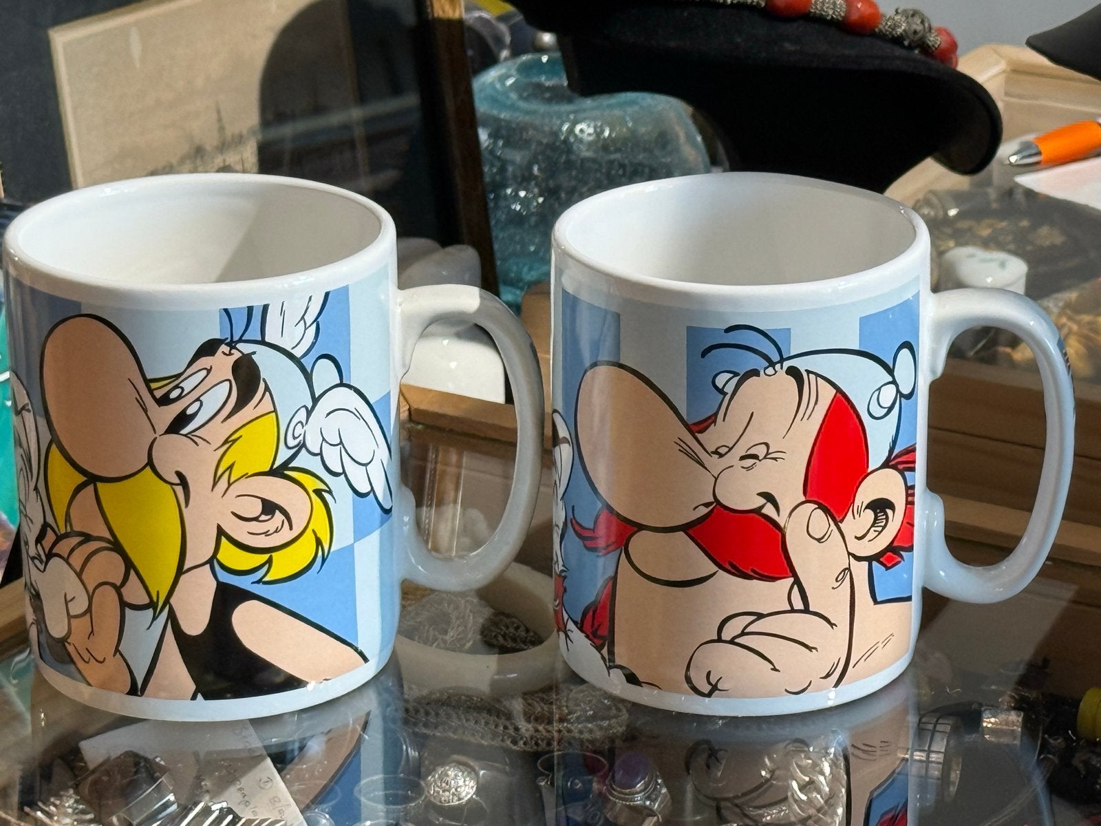 Asterix en Obelix mokken set - Parc Astérix 2000, Ophalen of Verzenden, Zo goed als nieuw