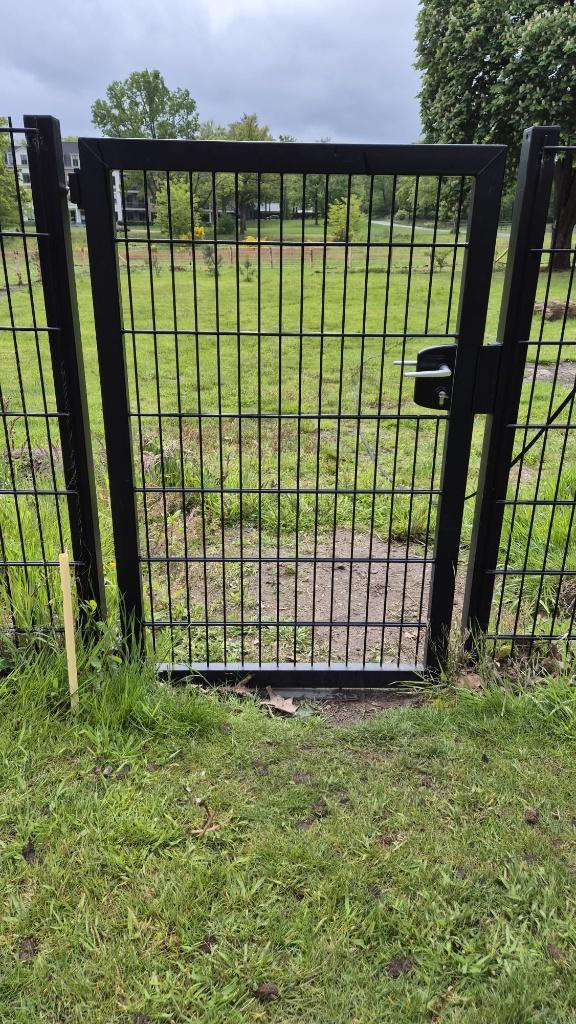 Enkele dubbelstaafmat poort (1.0 x 1.4 m), Tuin en Terras, Ophalen, 100 tot 150 cm, 100 tot 150 cm, Aluminium