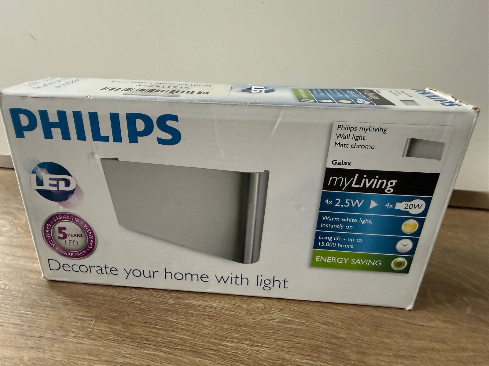 Philips myLiving Galax LED wandlamp - Nieuw in doos, LED, Grijs, Nieuw, Ophalen of Verzenden