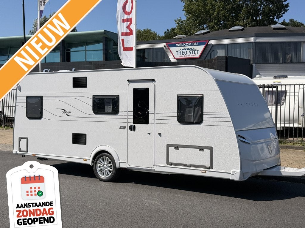Tabbert Cazadora 550 DMK, Stapelbed en Met gratis mover, Schokbreker, Tabbert, Bedrijf, Treinzit