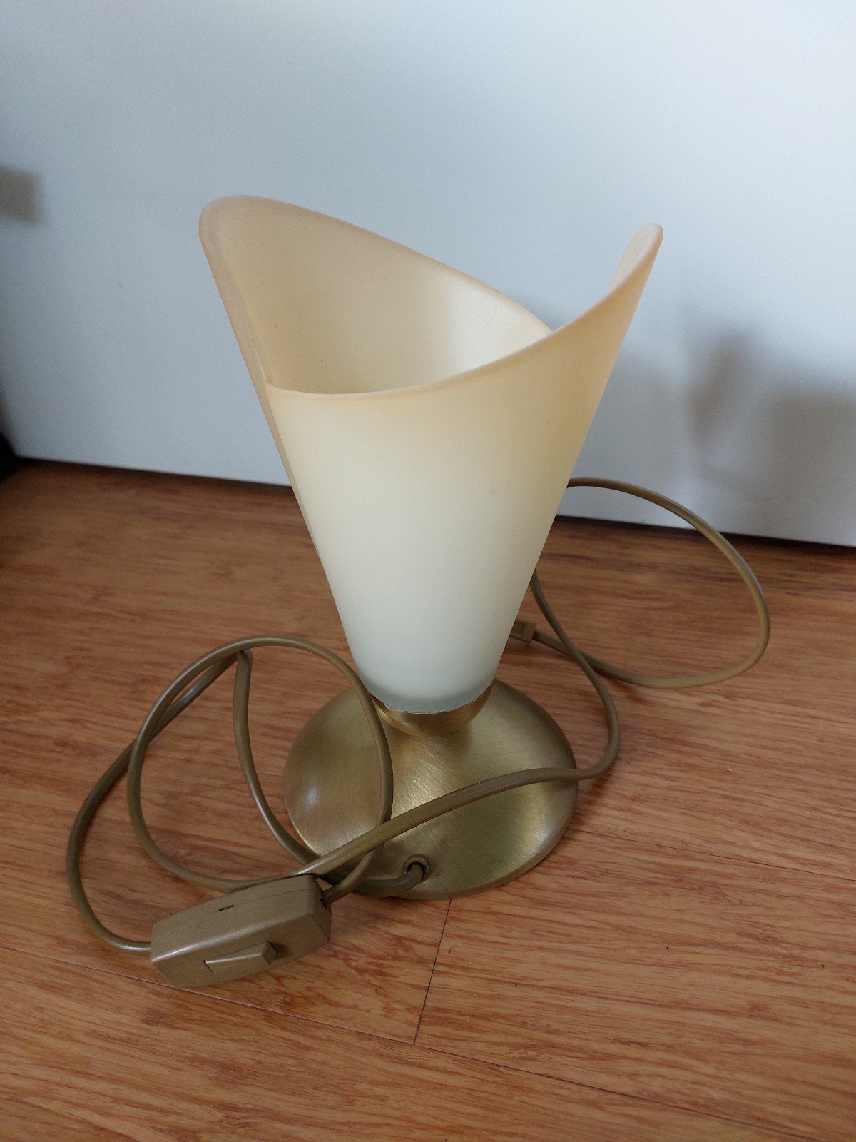 Vintage tafellampje 21cm hoog, kleine fitting, Ophalen, Gebruikt, Vintage, Glas