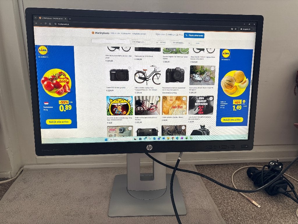 Nette HP E240 monitor (24 inch), Computers en Software, Monitoren, Zo goed als nieuw, 60 Hz of minder, DisplayPort, HDMI, VGA