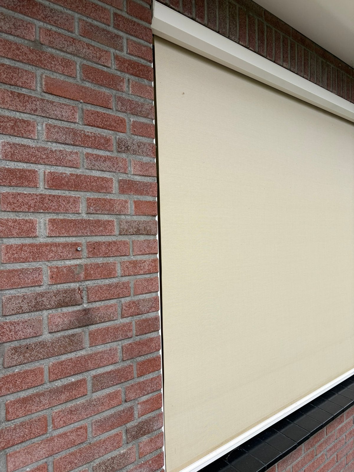 Elektriche zonwering beige, Ophalen, Zo goed als nieuw, Wit, Minder dan 100 cm