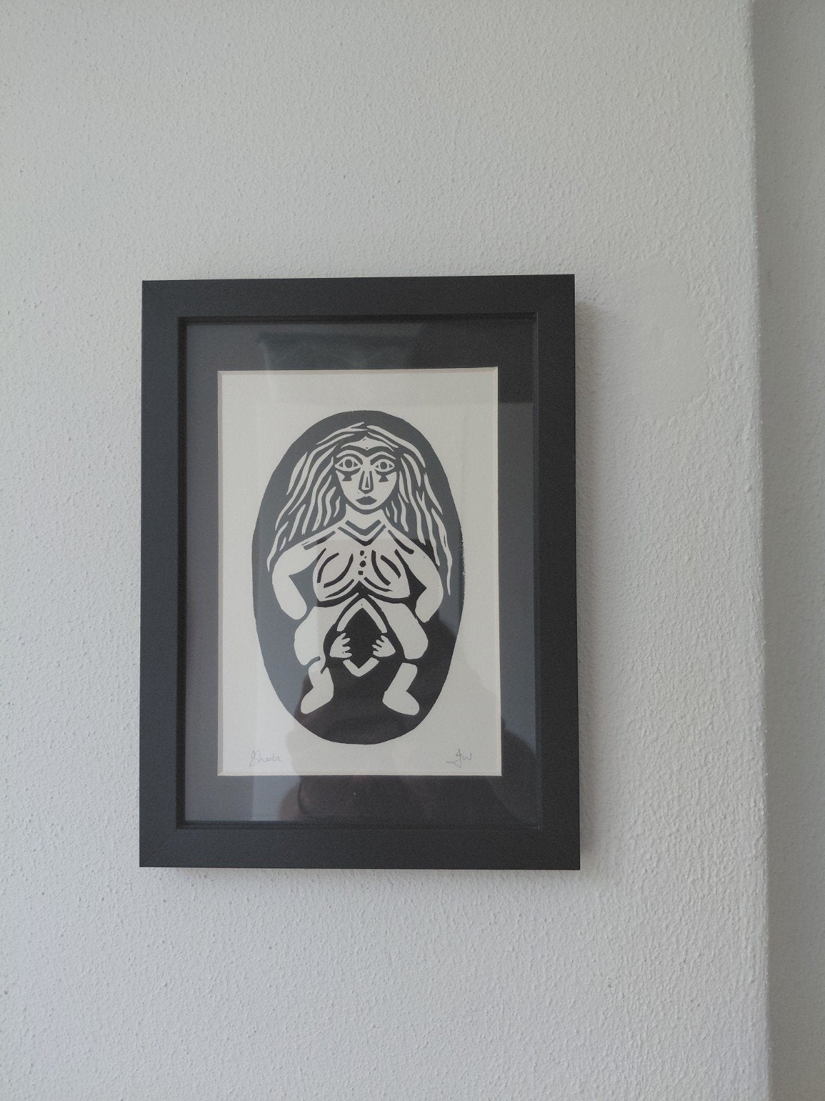 Sheela Na Gig, linosnede van kunstenares, Ophalen of Verzenden, Print, Prent, Origineel