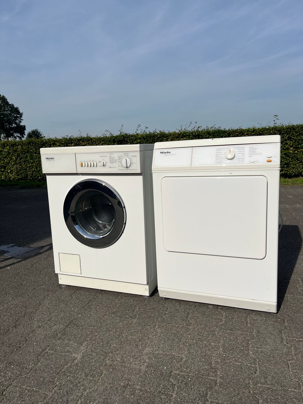 Miele Wasmachine en Droger Set - Gebruikt, Witgoed en Apparatuur, Ophalen, Gebruikt, Voorlader, Wolwasprogramma
