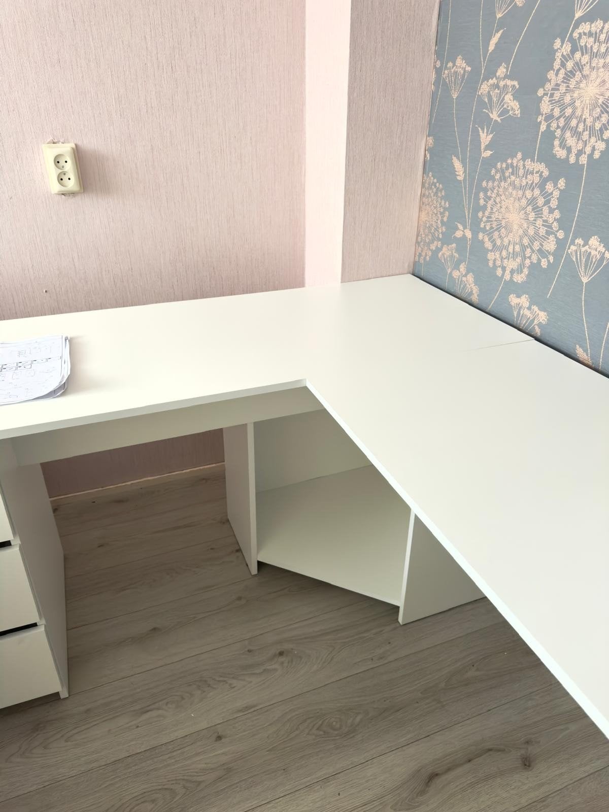Zo goed als nieuw hoekbureau Comfivo 391 - Wit, Ophalen, Met lades, Spaanplaat of MDF, Hoekbureau