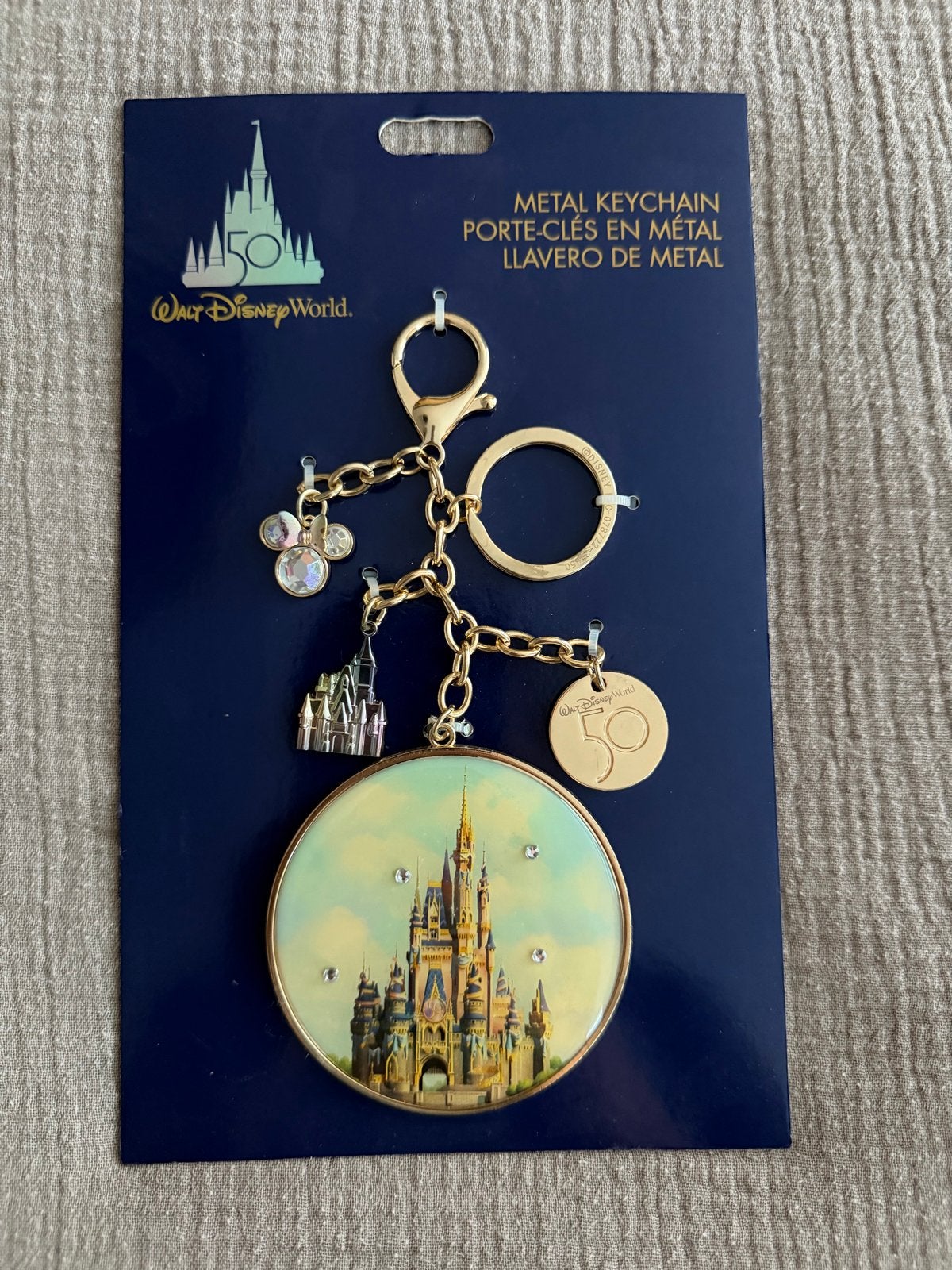 Disney World 50th Jubileum Metalen Sleutelhanger, Ophalen of Verzenden, Mickey Mouse, Nieuw, Overige typen