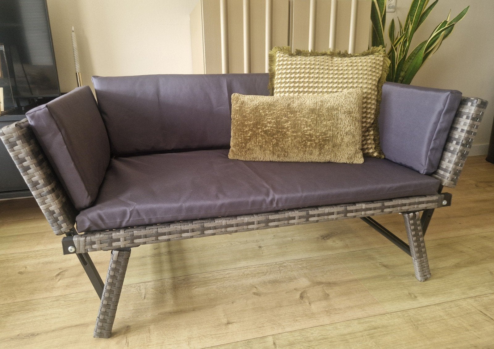 Nieuw loungebank/tuinbank, Nieuw, Loungeset, Wicker, Bank