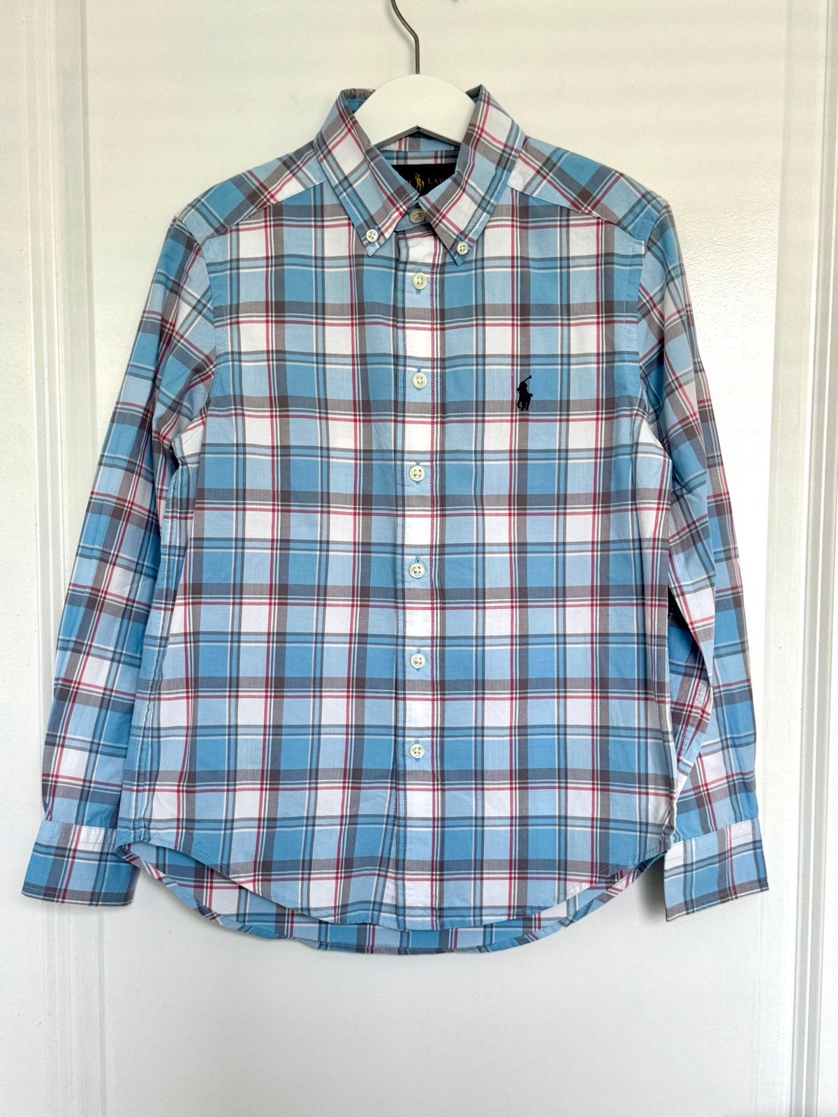 Ralph Lauren geruit overhemd maat 8 (S/P), Kinderen en Baby's, Kinderkleding | Maat 128, Ophalen of Verzenden, Zo goed als nieuw