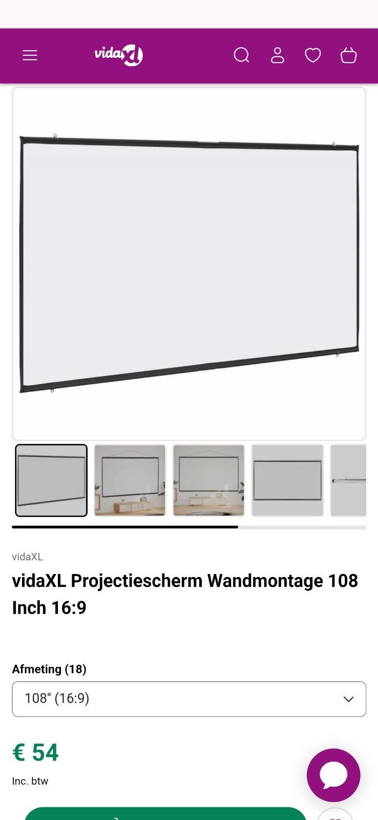 Nieuw: Projectiescherm beamerscherm 246 x 145 16:9, Ophalen, Handmatig, Nieuw