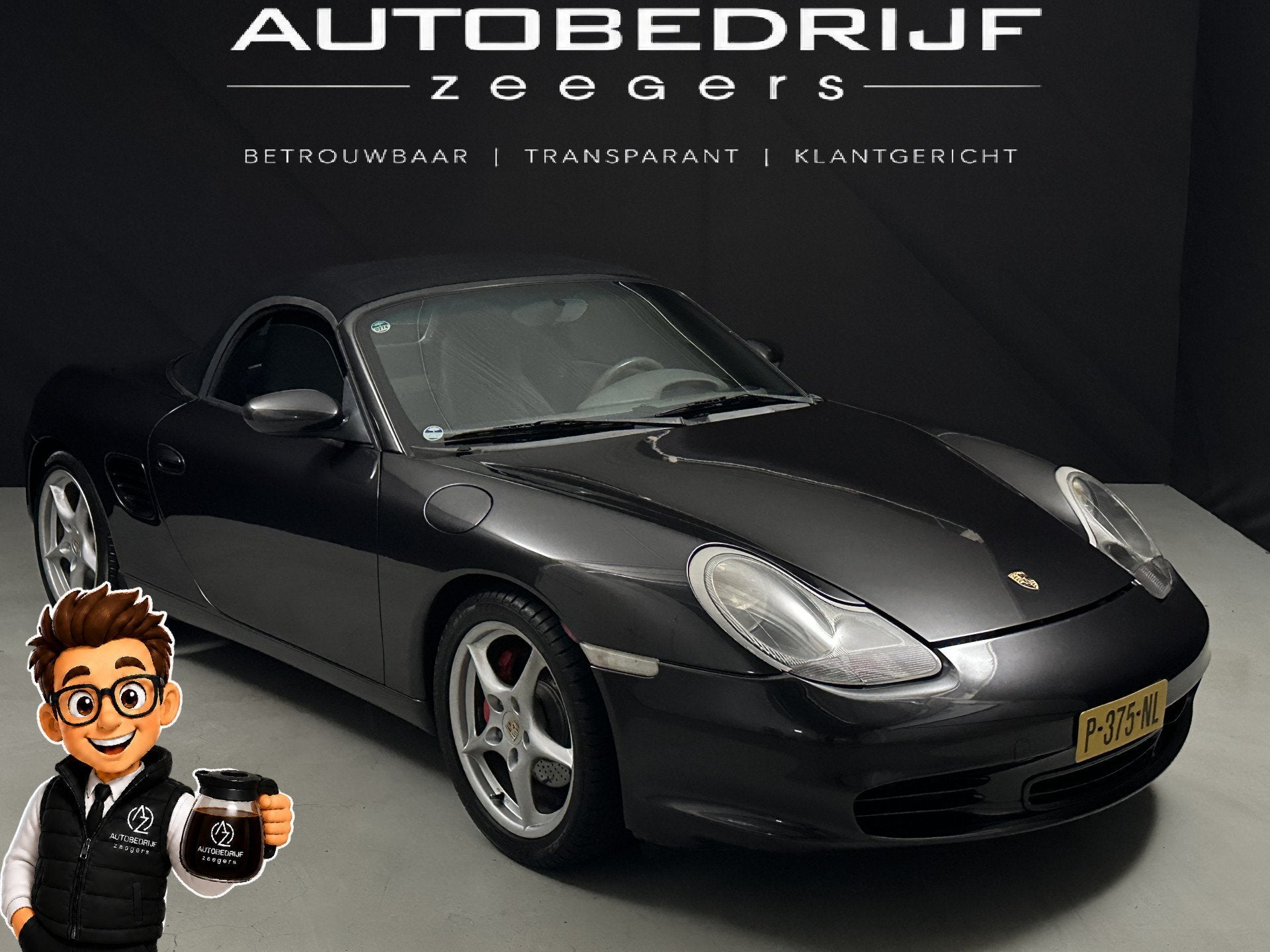 Porsche Boxster S 3.2 handgeschakeld *Cabrio*AC* (bj 2004), Auto's, Achterwielaandrijving, Gebruikt, Cabriolet, Zwart