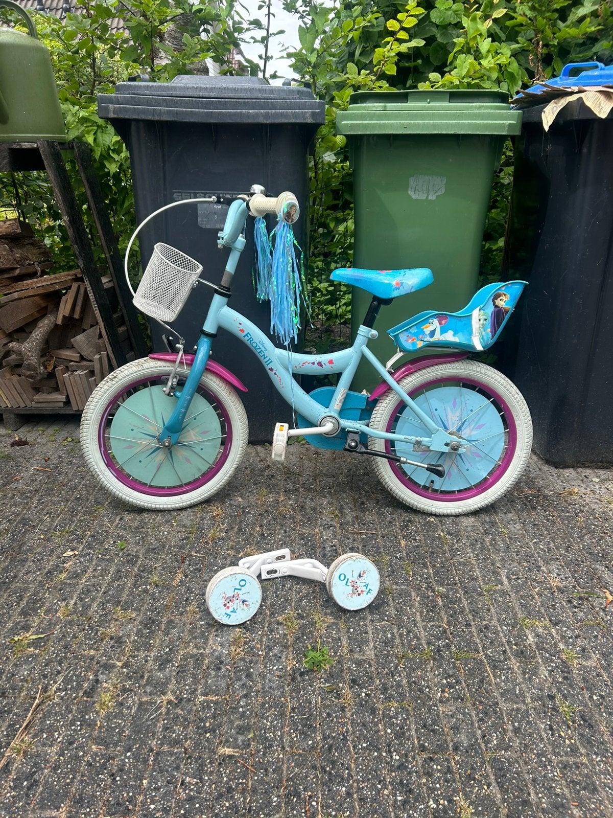 Kinderfiets Frozen, Ophalen, Zo goed als nieuw, Minder dan 16 inch