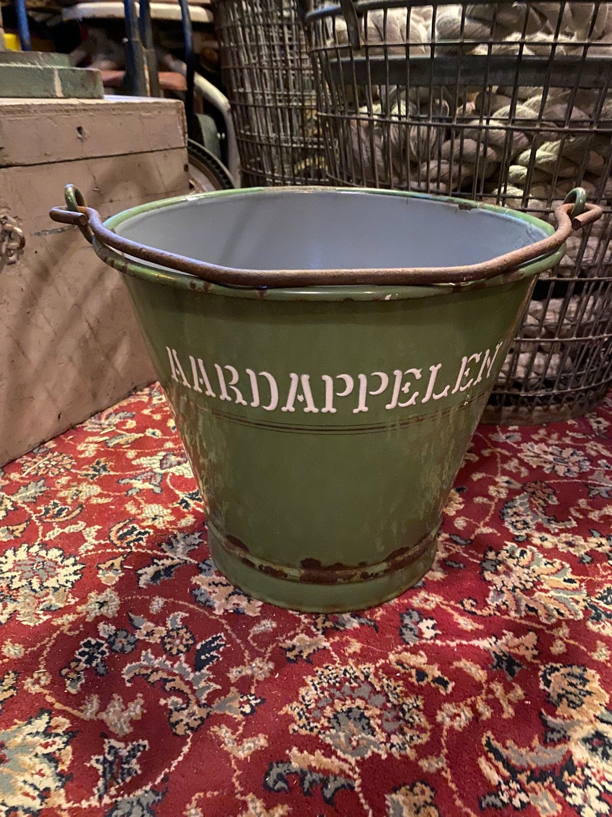 Resedagroen emaille aardappel emmer, Ophalen of Verzenden