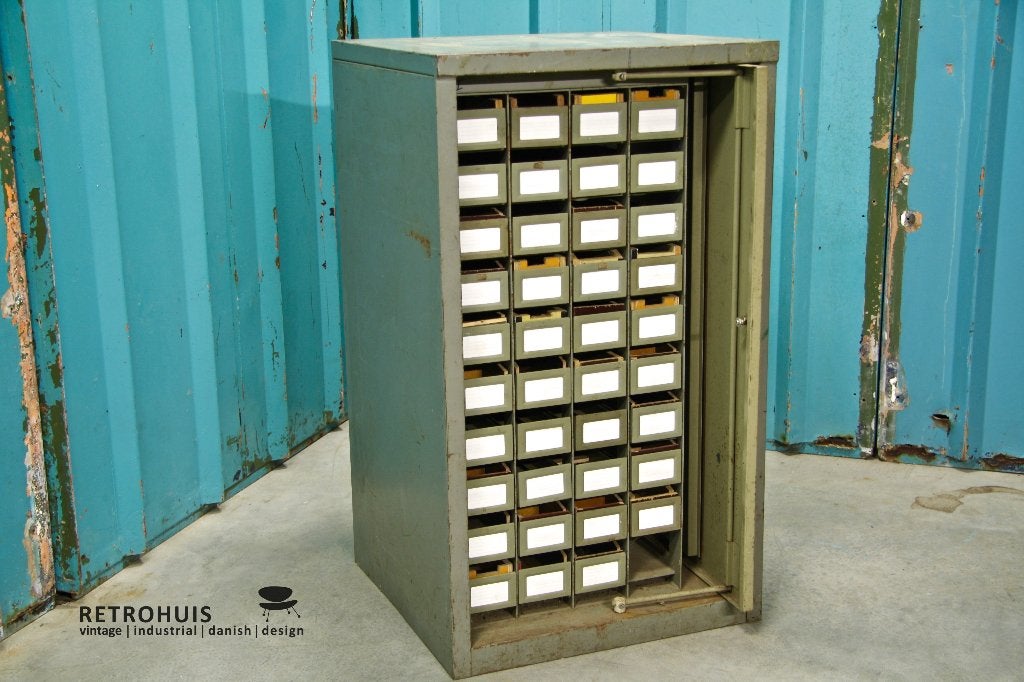 industriele stalen kast lades industrieel vintage retro 60s, Ophalen, Gebruikt, 50 tot 100 cm, Minder dan 100 cm