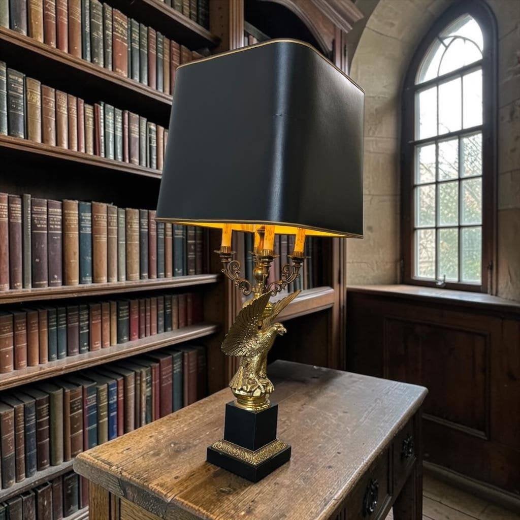 Vintage 'gouden' XL tafellamp 'Eagle DEKNUDT', Ophalen