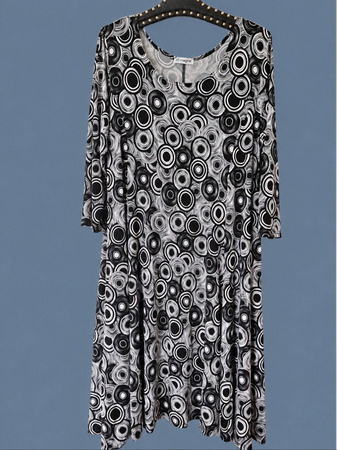 Magna jurk met cirkelprint - maat 48-50, Kleding | Dames, Magna, Ophalen of Verzenden, Zo goed als nieuw, Jurk