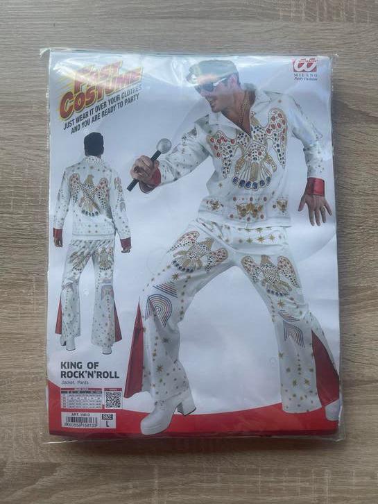 Carnavals pak Elvis Presley - Maat L, Maat 52/54 (L), Carnaval, Ophalen of Verzenden, Zo goed als nieuw