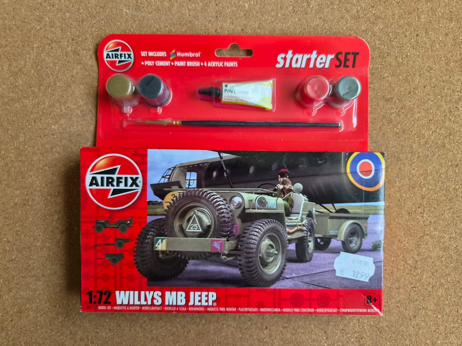 Airfix A55117 Willys MB Jeep Starter Set 1:72 SEALED, 1:50 of kleiner, Nieuw, Ophalen of Verzenden, Airfix