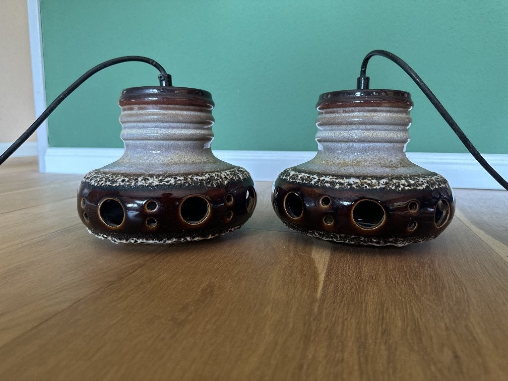 Vintage fat lava lampen Herda (2x), Steen/keramiek, Gebruikt, Fat lava, E27 (groot)
