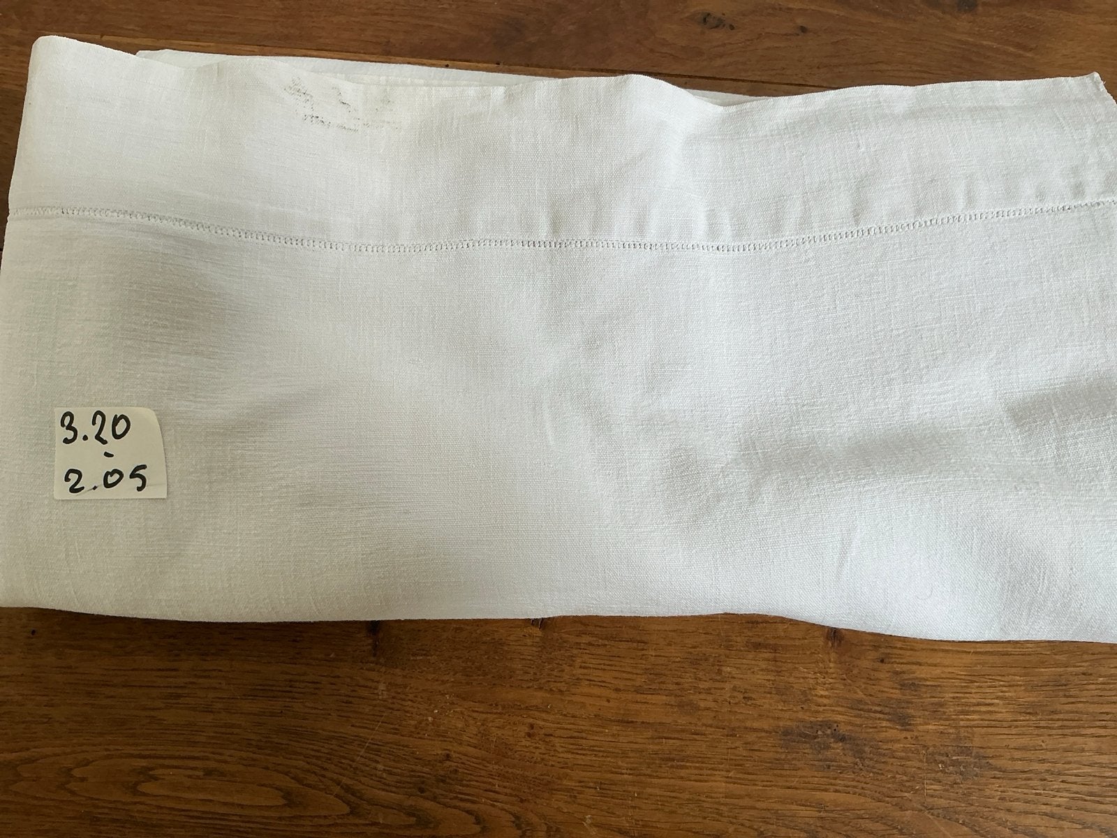 Vintage Linnen Laken uit Frankrijk - 3.20 x 2.05m, Huis en Inrichting, Gebruikt, Overige maten, Wit, Linnen