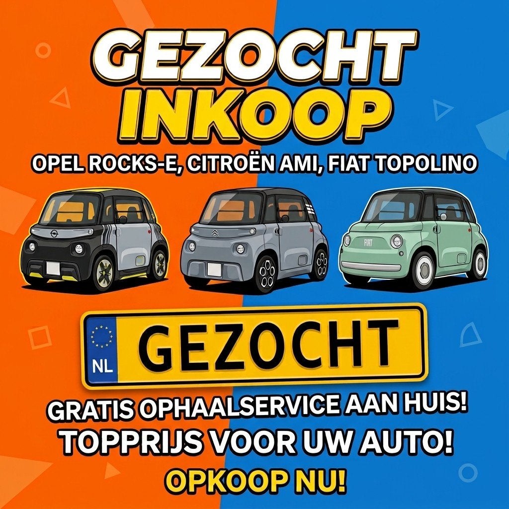Gezocht: Opel Rocks-e / Citroën Ami / Fiat Topolino, Ophalen of Verzenden, Overige merken