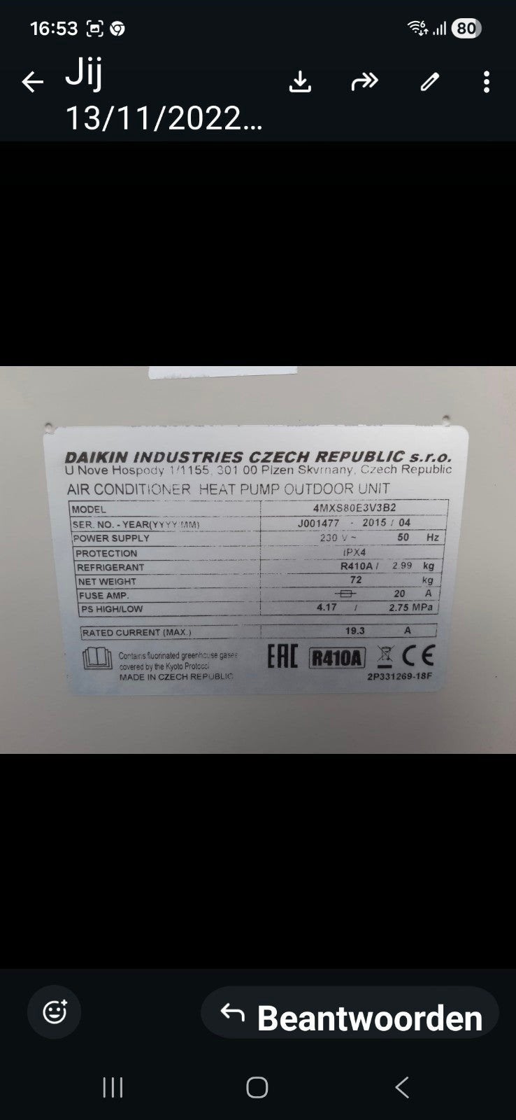 Zoek Daikin 4MXS80E3V3B2 Buitenunit Airco Warmtepomp, 3 snelheden of meer, Ophalen of Verzenden, Energieklasse A of zuiniger, 100 m³ of groter