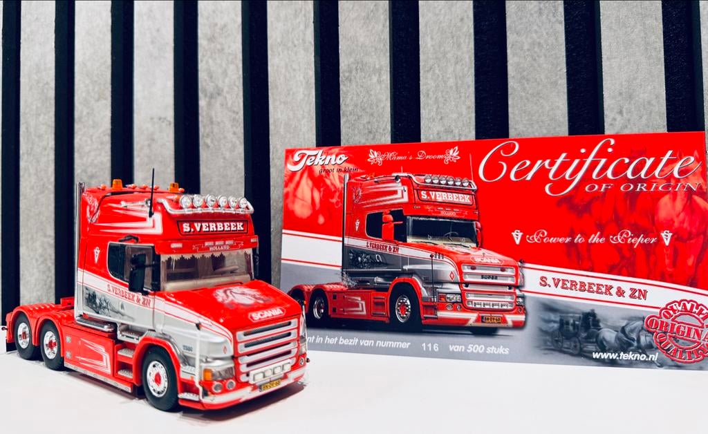 Scania Torpedo S. Verbeek Netherlands 2015 Tekno 1:50, Hobby en Vrije tijd, Modelauto's | 1:50, Ophalen of Verzenden, Zo goed als nieuw