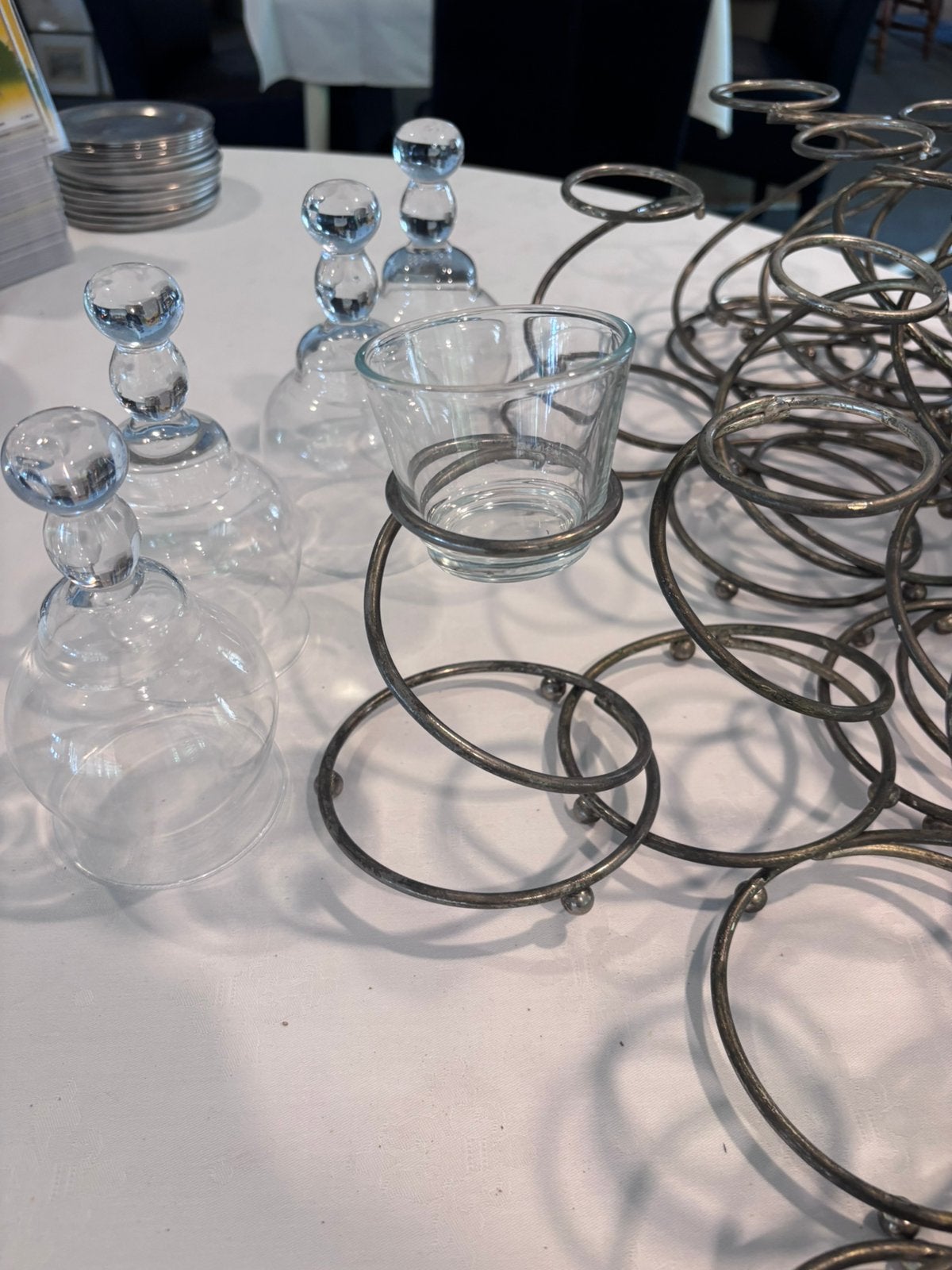 Partij Windlichten (24x)-Spiraal Horeca/Bruiloft/Decoratie, Ophalen, Windlicht, Gebruikt, Glas