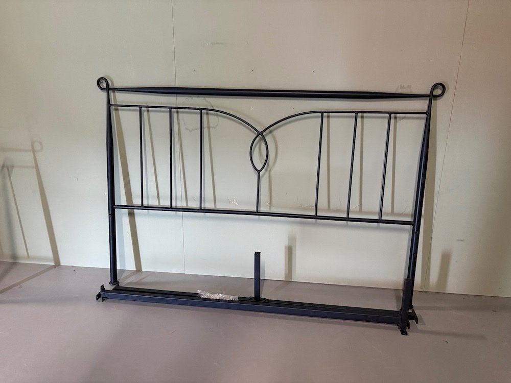 2-persoons metalen bed 140 x 200 cm | Incl. 2 lattenbodems, Ophalen, Tijdloos design, Gebruikt, Zwart