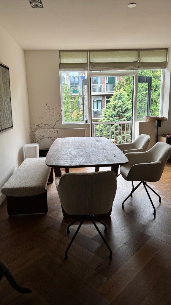 Kave Home Topaz bankje beige 150 cm, Ophalen, Zo goed als nieuw, Hout, 90 cm of meer