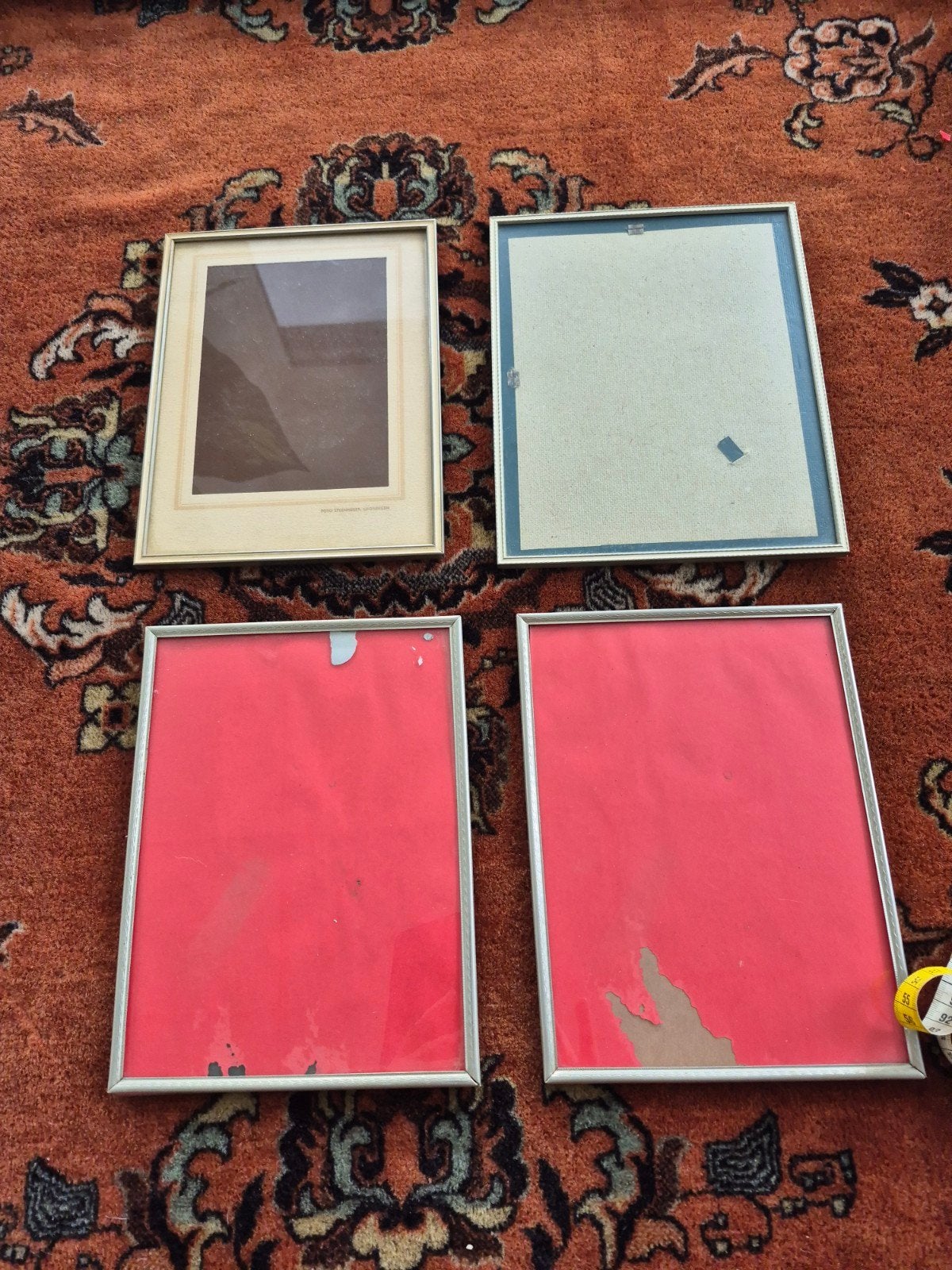 Set van 4 fotolijsten 18x24 cm, zilverkleurig, Ophalen, Hangend, Gebruikt, Fotolijst