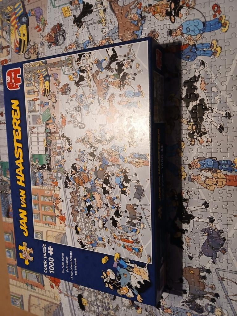 Jan van Haasteren - De Veemarkt, Ophalen of Verzenden, 500 t/m 1500 stukjes, Zo goed als nieuw, Legpuzzel