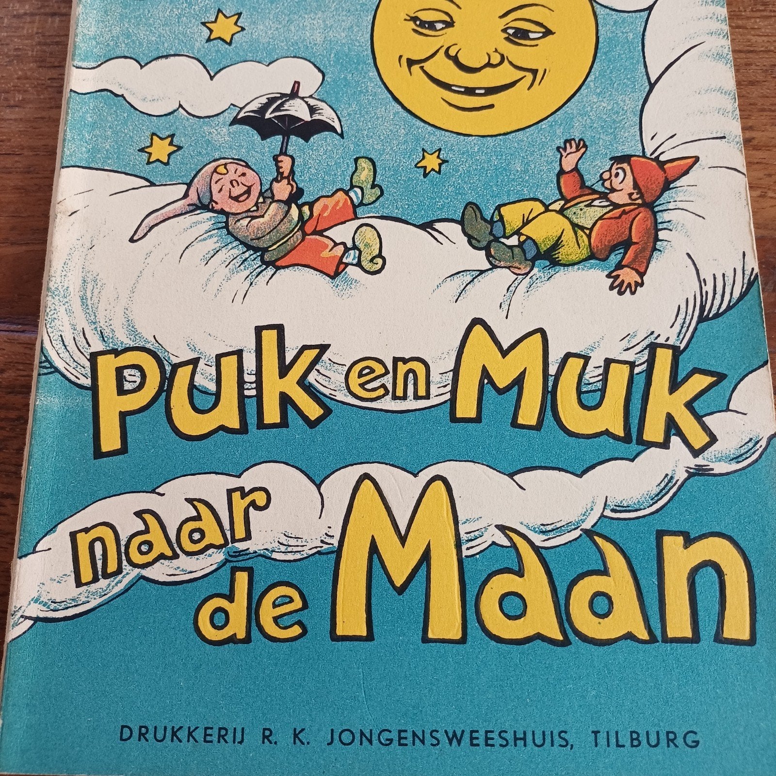 Puk en Muk naar de Maan - Klassiek kinderboek uit 1956, Ophalen of Verzenden, Gelezen, Onbekend, Sprookjes