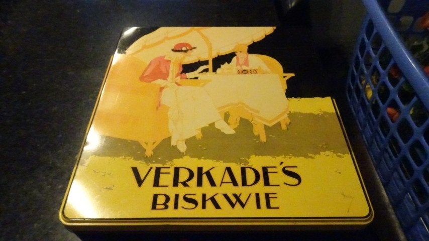 Trommel Verkade Biskwie, Verzamelen, Ophalen of Verzenden, Zo goed als nieuw, Koek(jes), Verkade