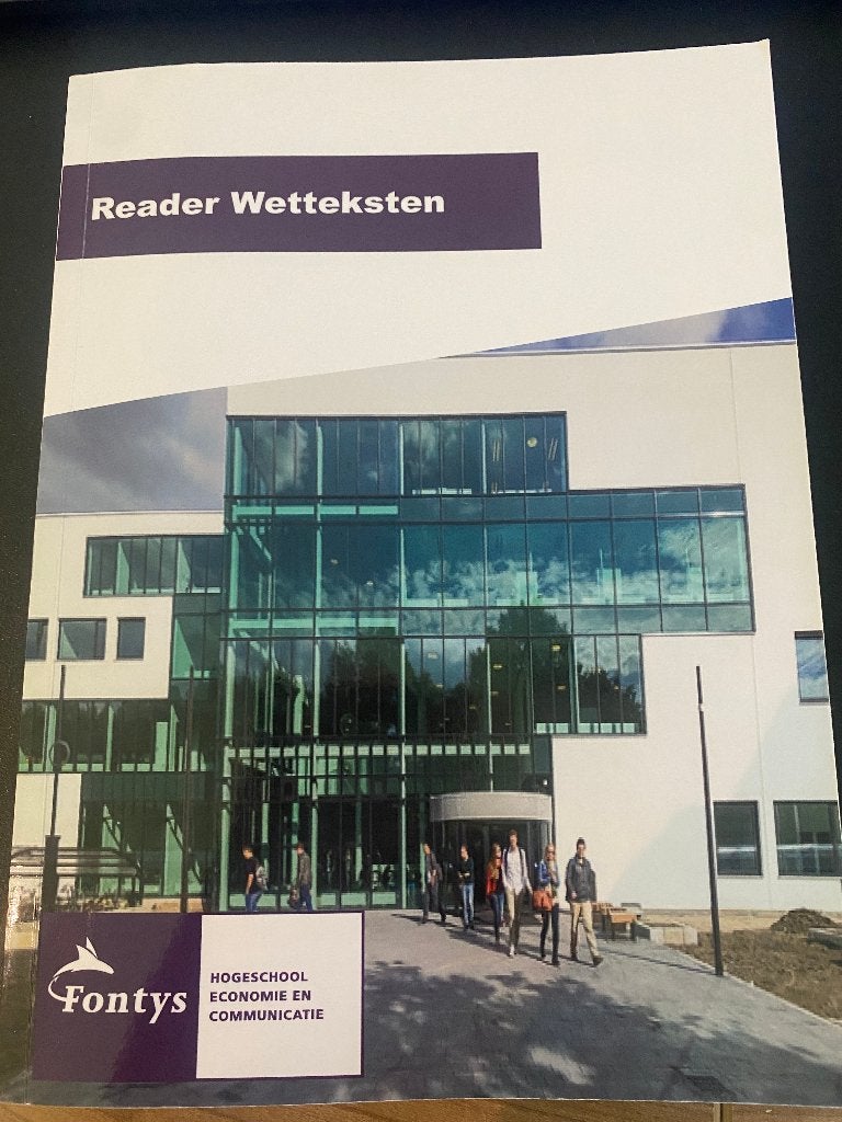 Reader wetteksten Fontys, Ophalen of Verzenden, Alpha, WO