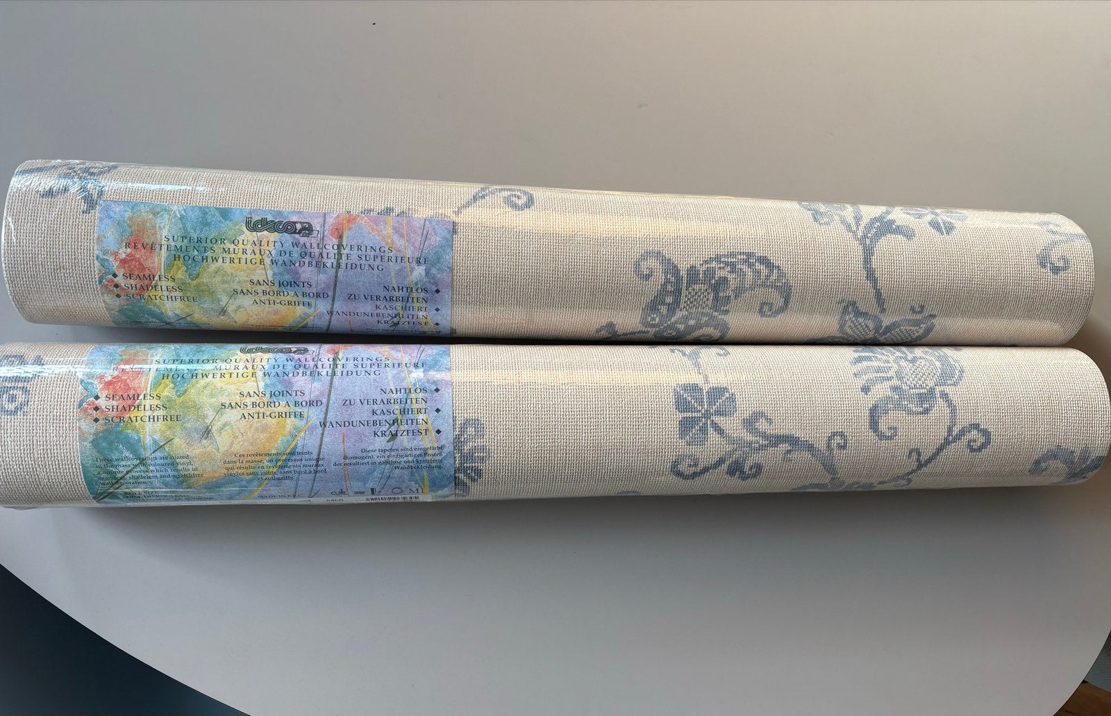 2 rollen nieuw behang - Blauw bloemenpatroon, Ophalen, Klassiek, 10 tot 25 m², Overige typen
