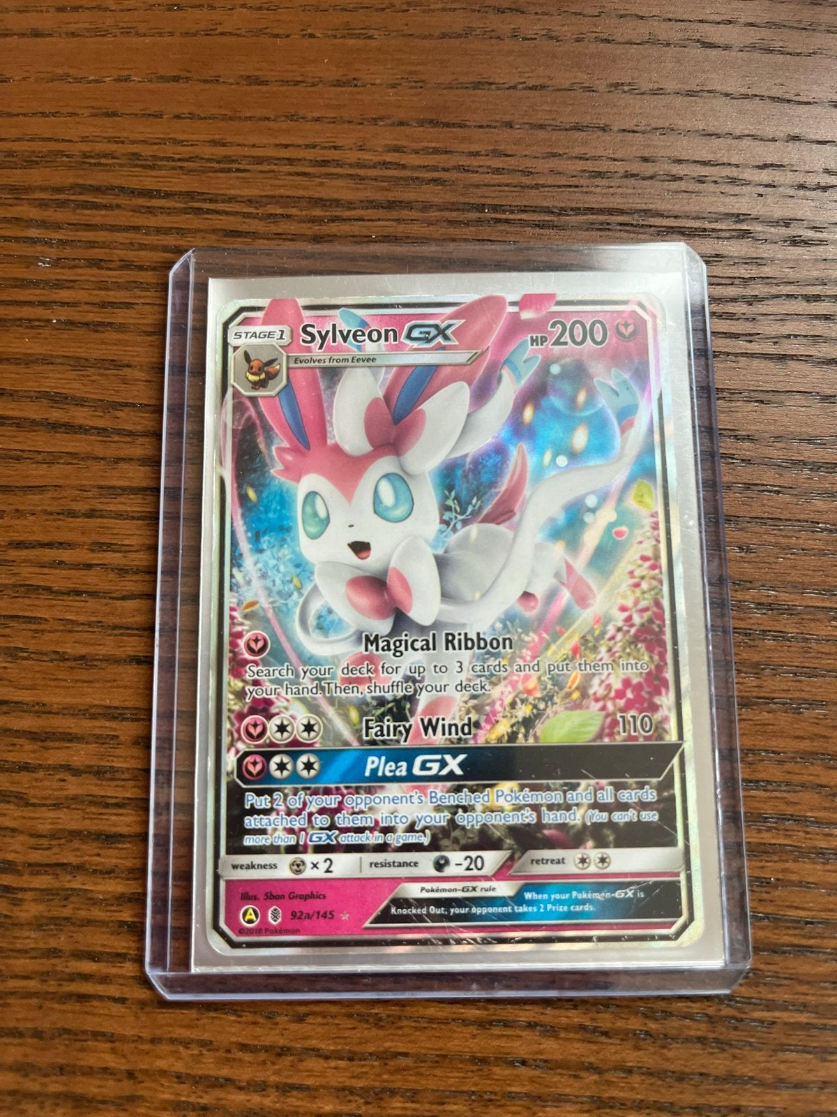Pokémon Kaart Sylveon GX 92a/145 - Zo goed als nieuw, Ophalen, Zo goed als nieuw, Losse kaart, Foil