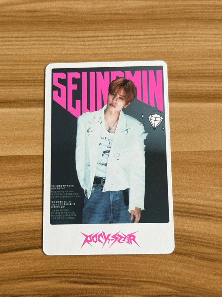 Stray Kids Seungmin photo card rockstar, Ophalen of Verzenden, Zo goed als nieuw, Foto of Kaart