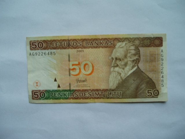 1691. Lithuania, 50 litu 2003 Jonas Basanavicius., Postzegels en Munten, Verzenden, Overige landen, Los biljet