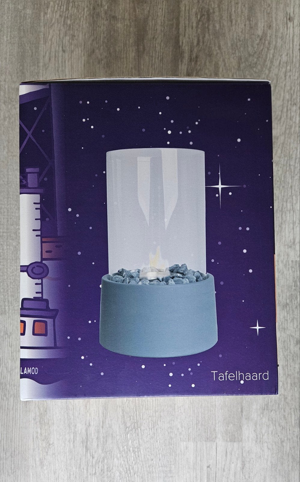 Sfeervolle Bio-Ethanol Tafelhaard - Grijs, Ophalen, Nieuw, Modern, Glas