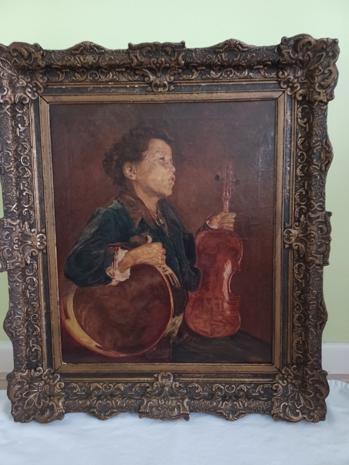 Schilderij, geschilderd op doek., Ophalen